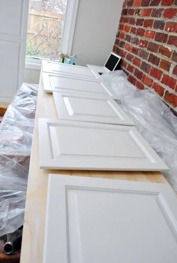 Painting The Wood Cabinets Cloud Cover by Benjamin Moore