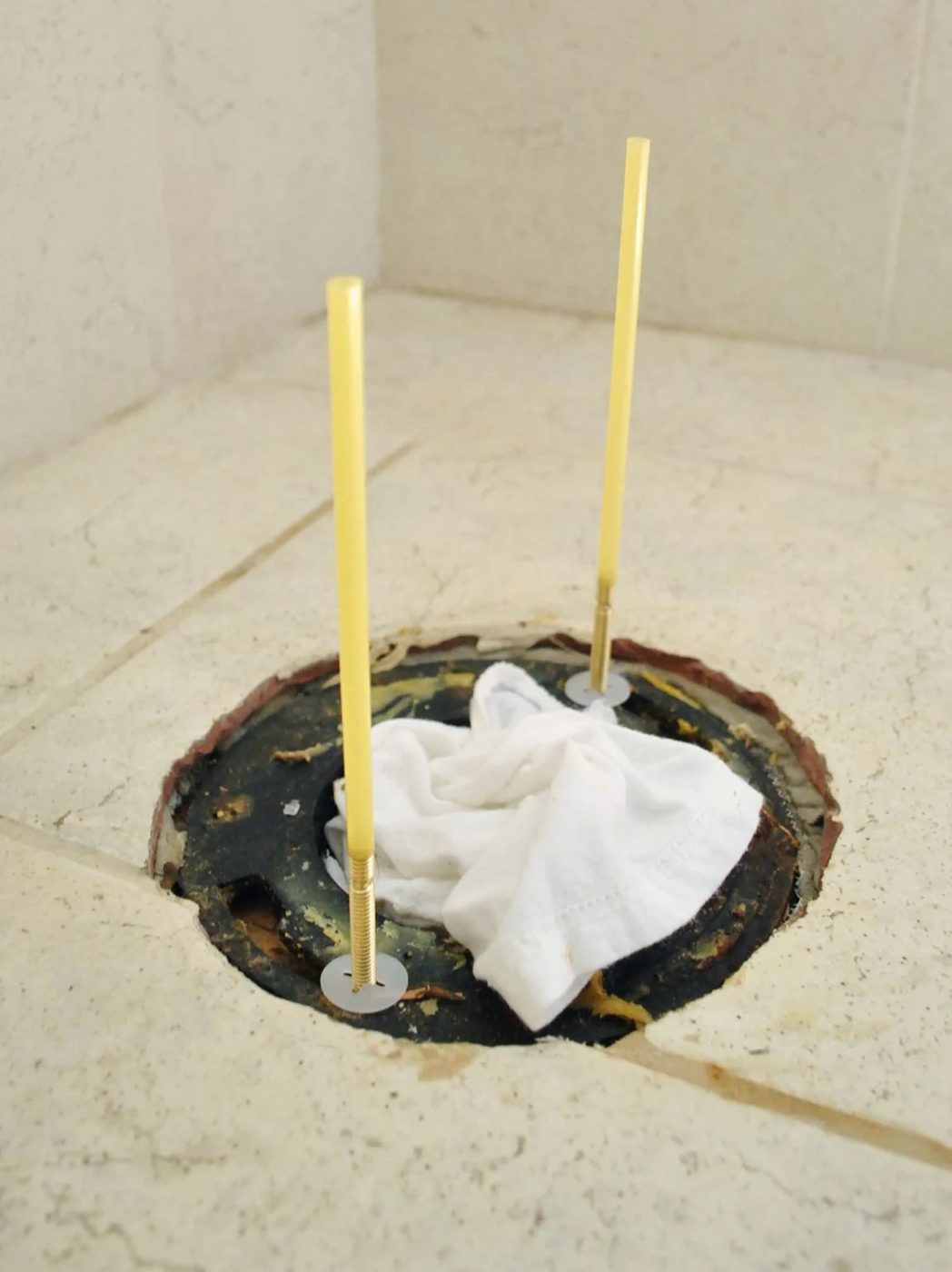 Straw Trick On Toilet Flange Bolts