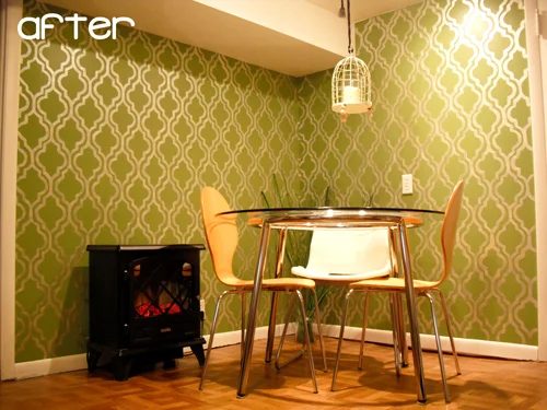 Stenciling A Wall In The Dining Room: a house log