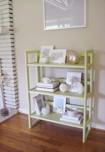 Painting A Wood Bookshelf Soft Green: a house log
