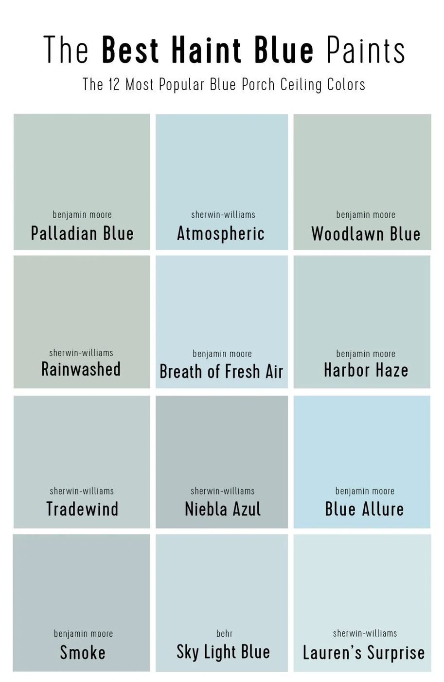Best Haint Blue Porch Colors by Sherwin Williams Benjamin Moore Behr