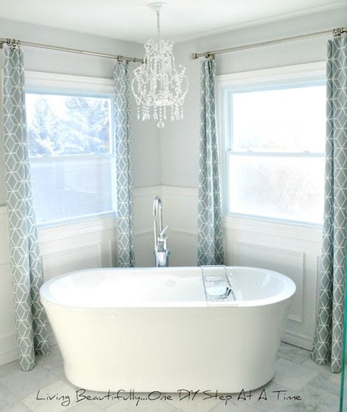 A Dreamy White & Gray Bathroom Alongside Box Molding