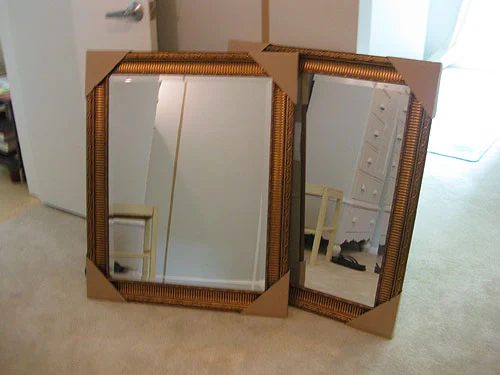 Painting & Hanging Two Mirrors To Act As Windows: a house log