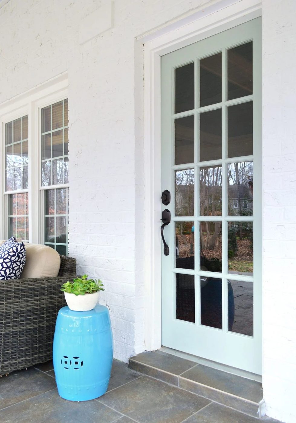 Glass Door On Back Patio Painted With Outdoor Couch