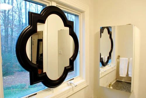 Hanging A Bathroom Mirror In Front Of A Window: a house log