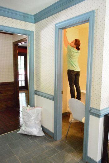 Using Hot Water To Strip Wallpaper: a house log