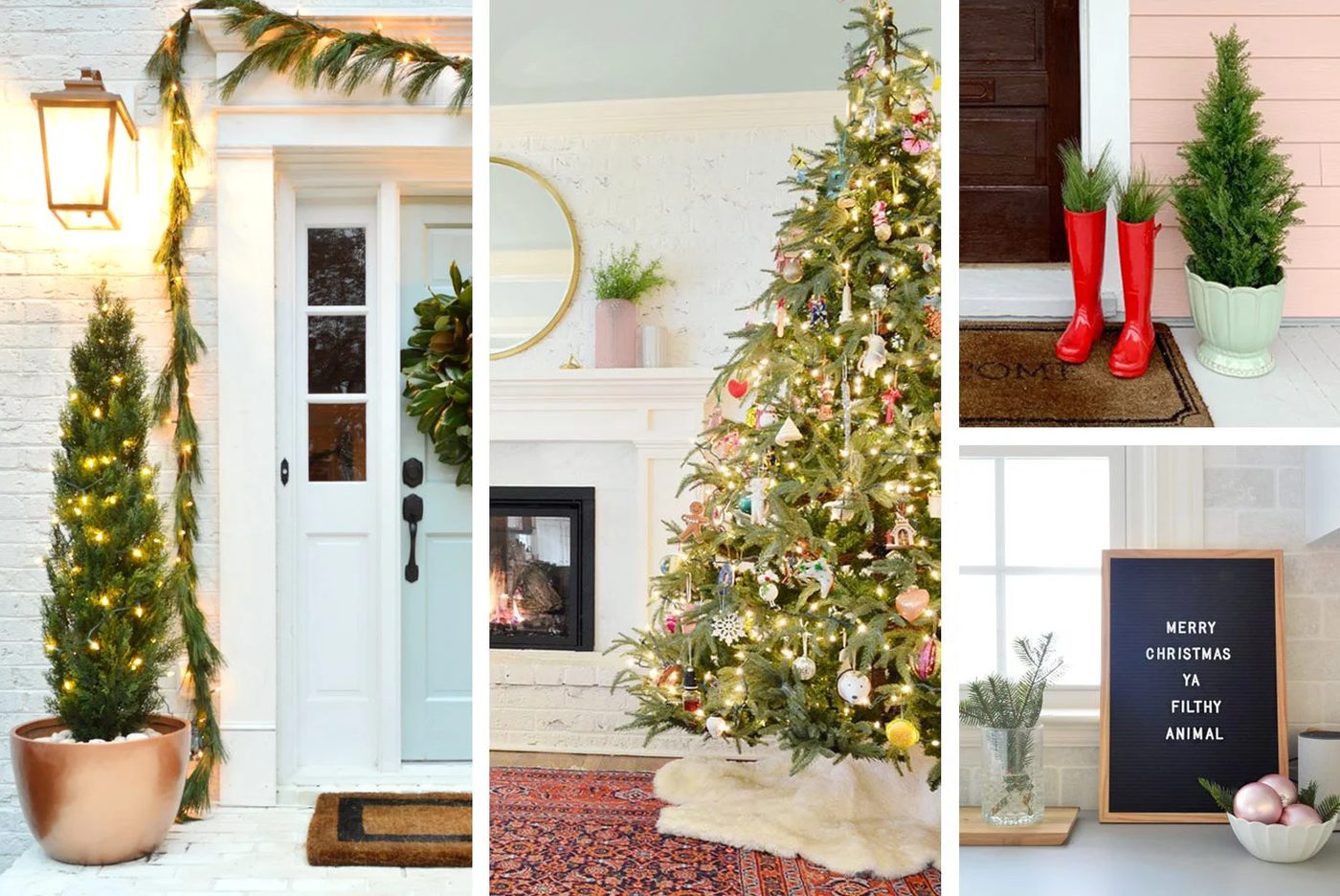 Collage of Go-to Christmas Decor