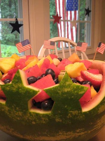 Carving A Watermelon Meant for The 4th Of July
