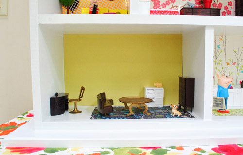 Dollhouse Family Room In Lower Level Of Hands-on Dollhouse Build