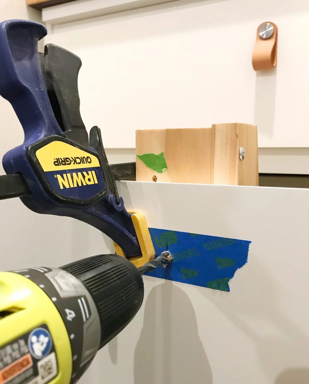 Drilling hole in drawer of Ikea Dresser to add hardware