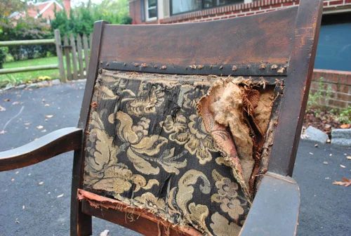 Redo A Rocking Chair With Spray Paint And Fabric, step by step