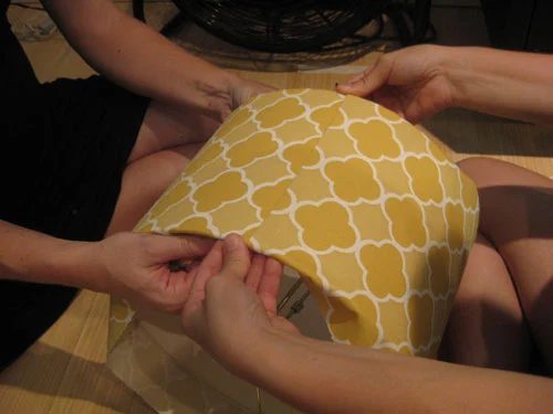 Cover A Lamp Shade With Fabric, step by step