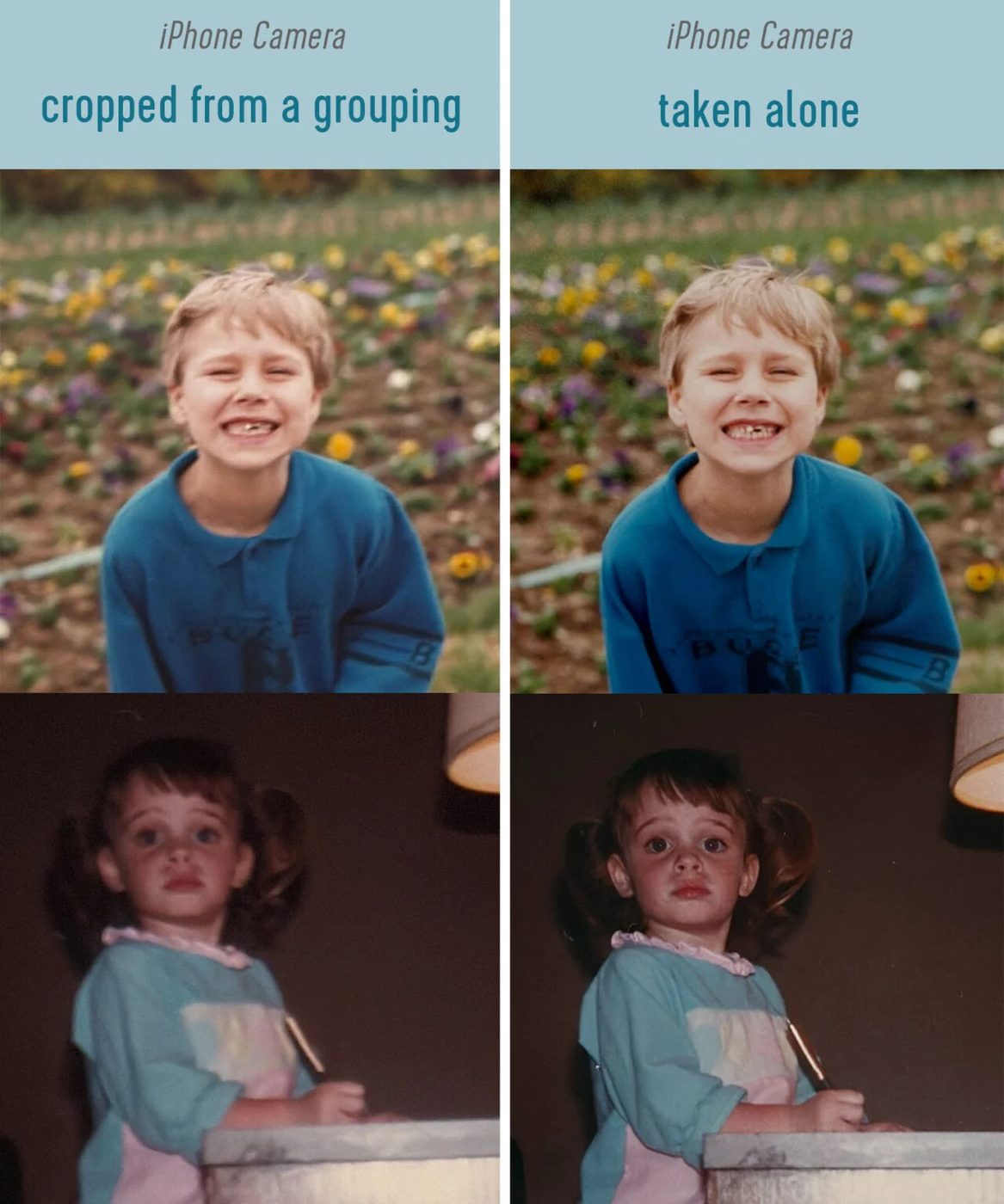 Difference Between Digitizing Old Photos with iPhone As Group Photo or Individual Photos