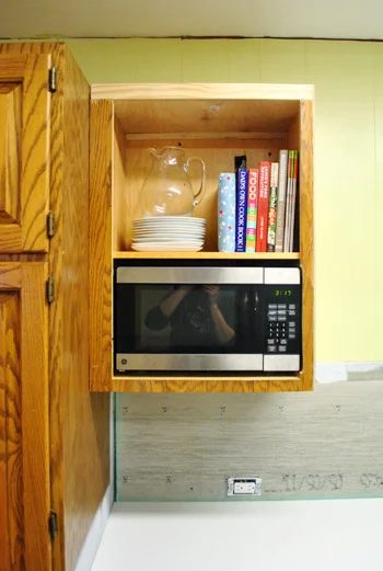 Hide A Microwave By Building It Into A Vented Cabinet, step by step