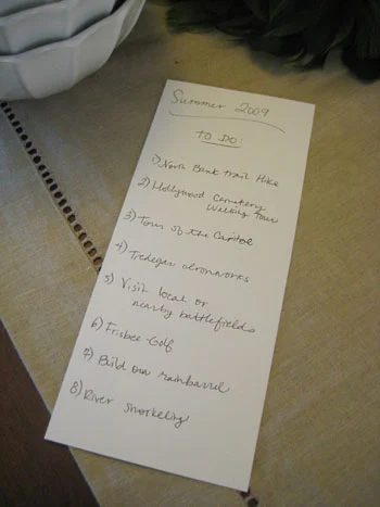 Lively Winter Tradition: Making A Summer List
