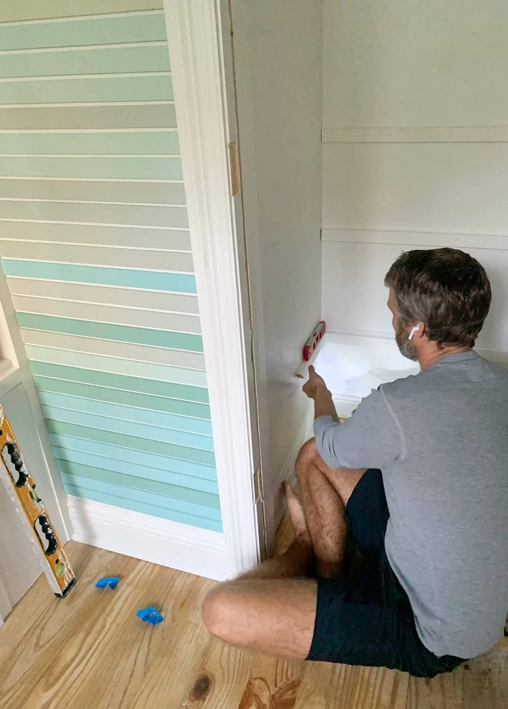 Adding Shelf Supports For Hands-on Closet Shelves With Level And Nail Gun