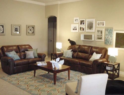 A Soft Neutral Living Room Makeover: a house log