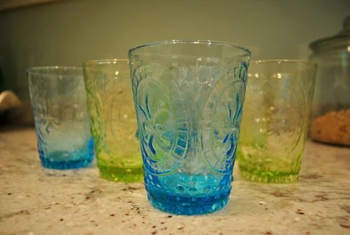 Finding Colorful Glass Cups On Sale: a house log