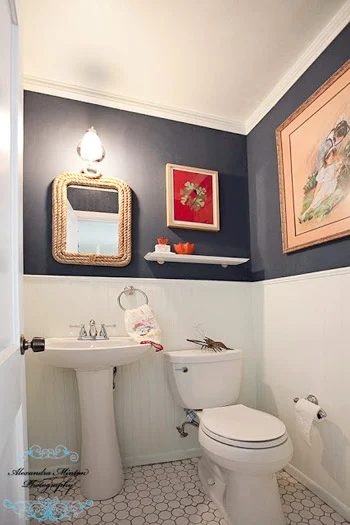 A Nautical Bathroom Renovation: a house log