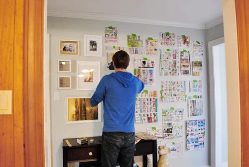 Make A Gallery Frame Wall Using Paper Templates, step by step