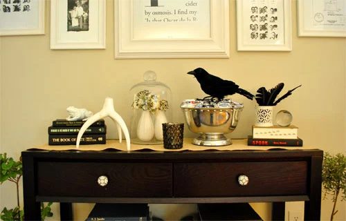 Halloween Decorating Alongside Crows, Candles and Skull Photos