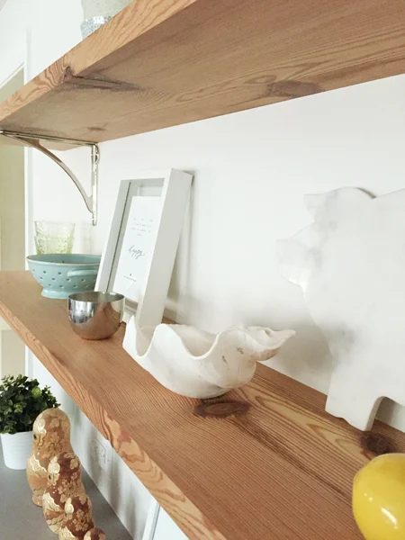 reclaimed wood shelves raw before stain color