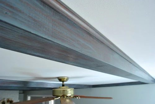 Gray-Wash Wood Ceiling Beams, step by step