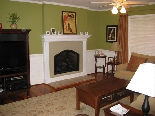 A Brick Fireplace Makeover Alongside Tumbled Marble