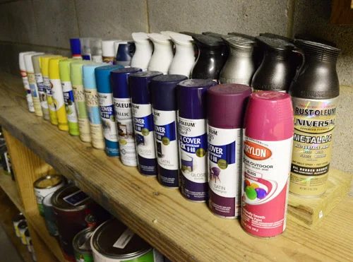 Paint Storage & Pegboards In The Basement Workshop