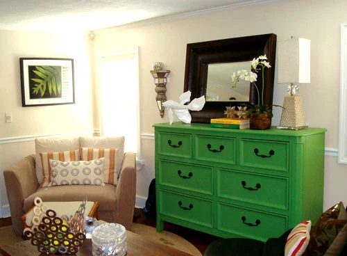 Painting An Old Wood Dresser Bright Green: a house log