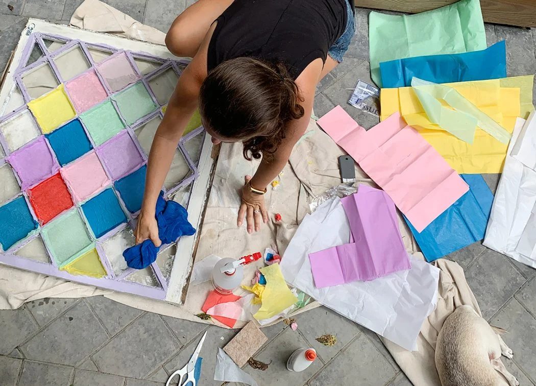 Cleaning Glass On Hands-on Tissue Paper Stained Glass Window