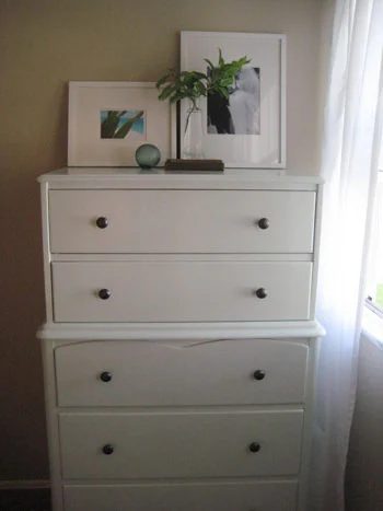 Repainting A Dresser And Lining The Drawers Alongside Contact Paper