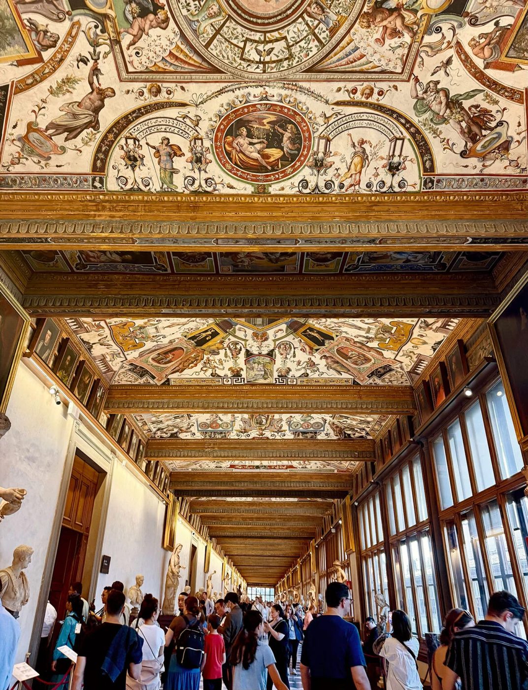 Florence Italy Ceiling Of Uffizi Gallery