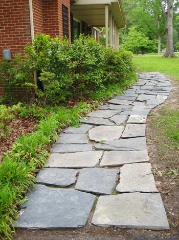 Digging Up Old Slate To Make A New Leveled Path: a house log