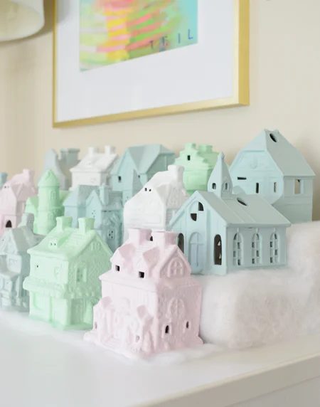 Making A Painted Christmas House Village: a house log