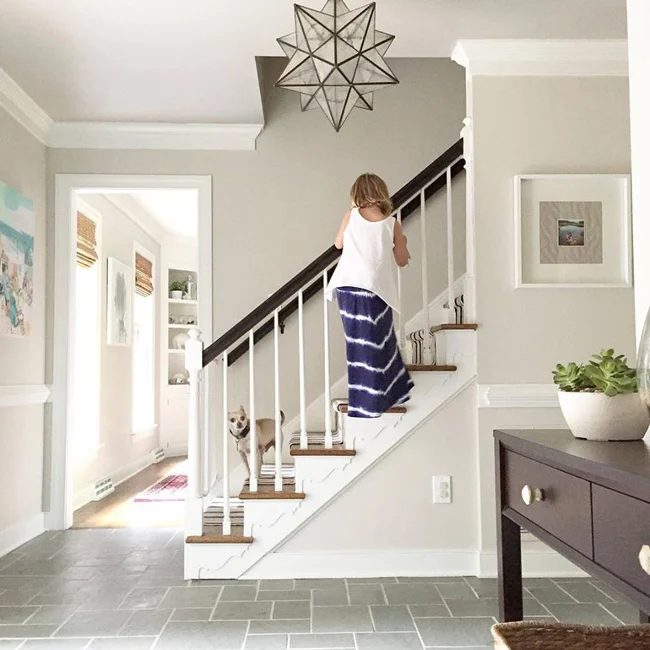 beige paint wall color edgecomb gray foyer