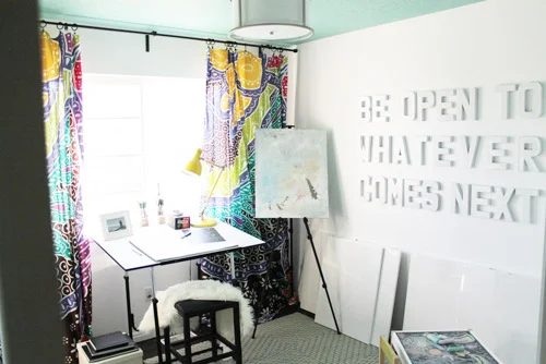 A Sweet Art Studio Makeover By Chris Loves Julia: a house log