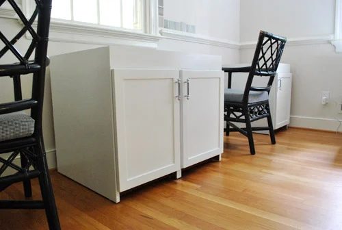 Making A Big Double Desk Alongside Secondhand Cabinets