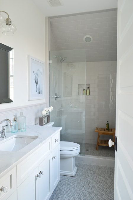 Traditional Classic Bathroom With Tile Wainscotting