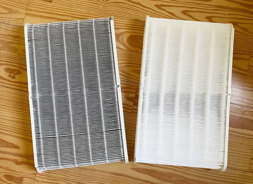 Blueair Blue 211 filter before and after
