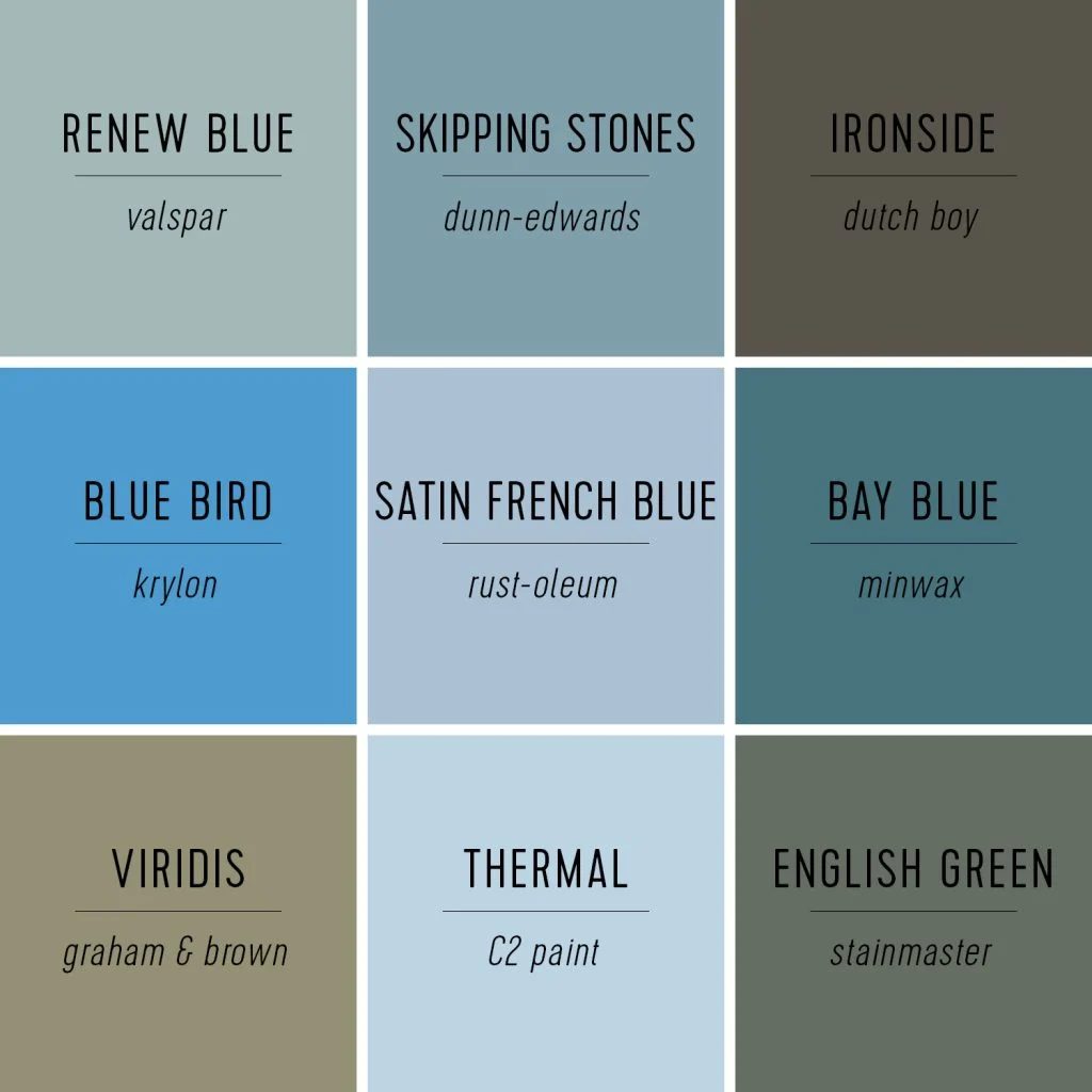 Grid of Small Paint Brand Paint of the Year Selections