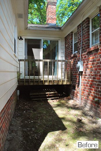 Before View Of Weird Alley Between Original Brick Ranch and Addition