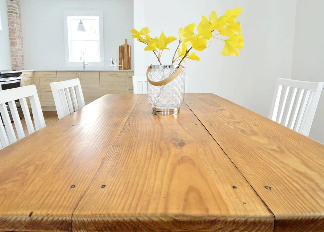 After Photo of Refinished Dining Table With Farmhouse Look