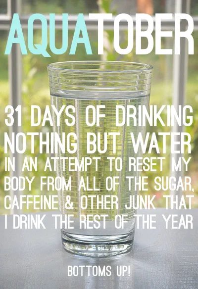 Aquatober (31 Days of Drinking Nothing But Water): a house log
