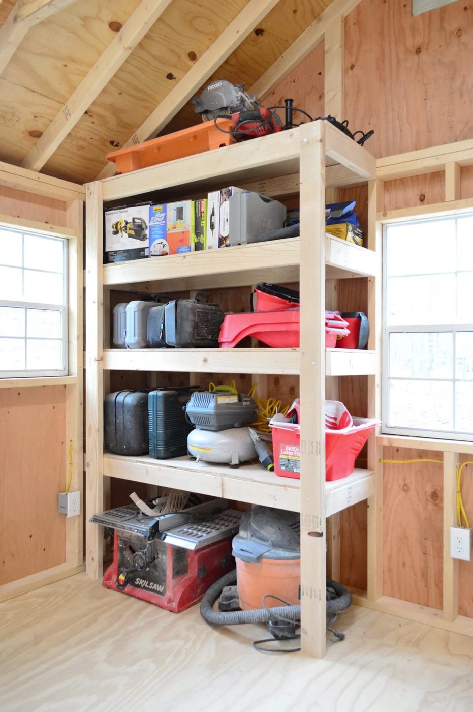 shed storage ideas Hands-on heavy duty wood shelves