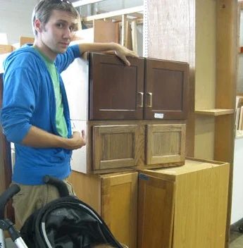 Using Secondhand Cabinets Meant for A Kitchen Renovation