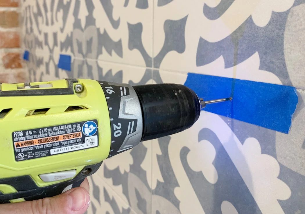 Drill Through Tile, step by step