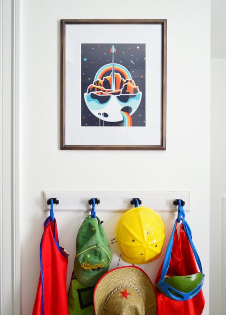 Boys Outer-Space-Bedroom Assist-Ink-Rocket-Art