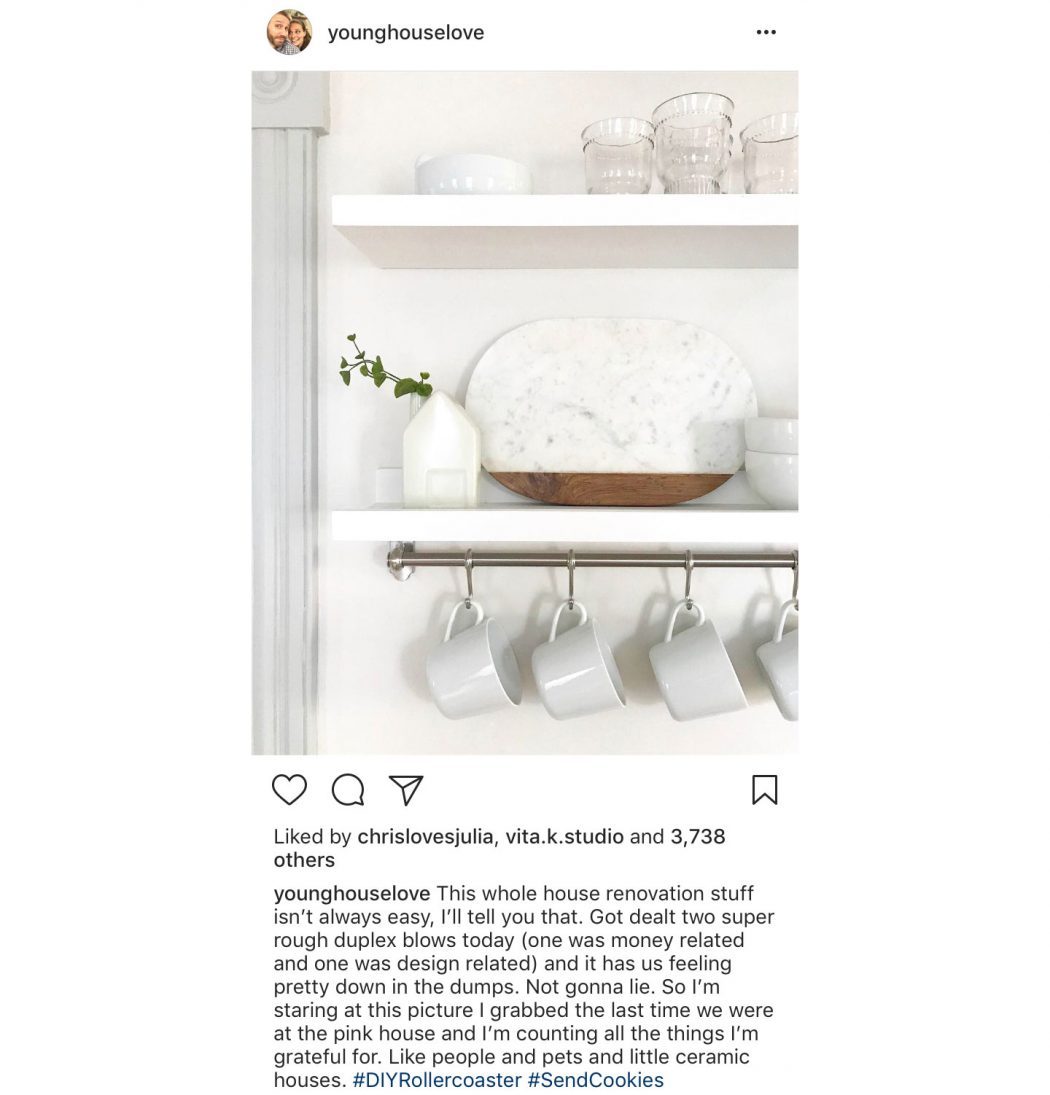 Instagram photo of Beach house kitchen shelves