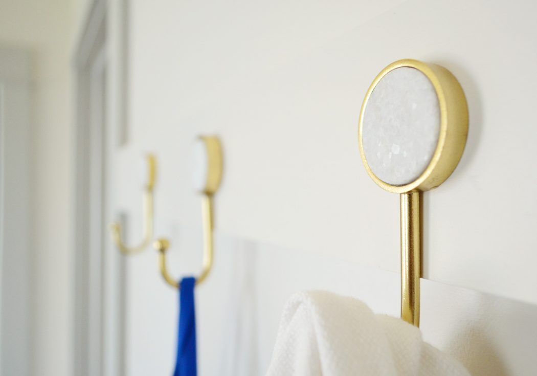 detail photo of marble circle insert on gold hook from target